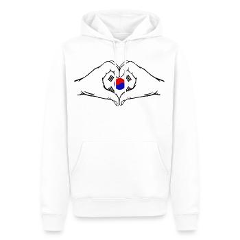 Südkorea Flagge Hände Herzform - Männer Premium Bio Hoodie - Weiß - Vorne - Nico (187cm)