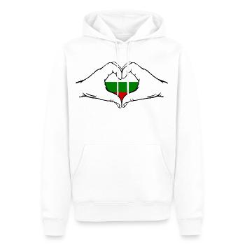 Bulgarien Flagge Herzform - Männer Premium Bio Hoodie - Weiß - Vorne - Nico (187cm)