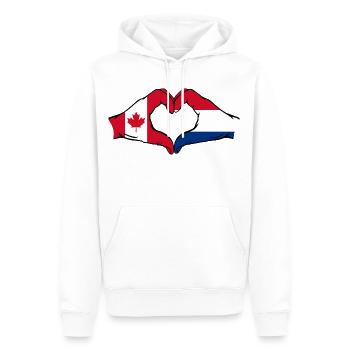 Forme de coeur Canada Hollande avec les mains - Sweat à capuche Premium bio Homme - blanc - Devant - Nico (187cm)