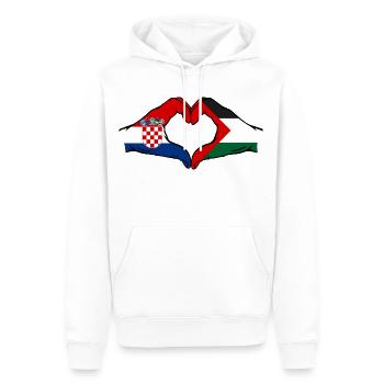 Kroatien Palästina Flagge Hände Herzform - Männer Premium Bio Hoodie - Weiß - Vorne - Nico (187cm)