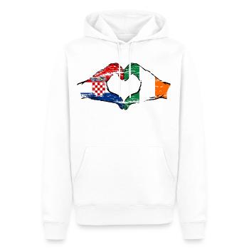 Croatie Irlande Drapeau Mains Coeur Forme Utilisé - Sweat à capuche Premium bio Homme - blanc - Devant - Nico (187cm)