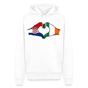 Kroatien Irland Flagge Hände Herzform - Männer Premium Bio Hoodie - Weiß - Vorne - Nico (187cm)