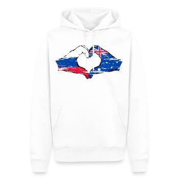 Russland Australien Flagge Herzform used - Männer Premium Bio Hoodie - Weiß - Vorne - Nico (187cm)