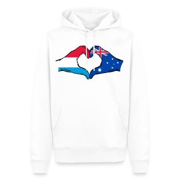 Drapeau du Luxembourg Australie en forme de coeur - Sweat à capuche Premium bio Homme - blanc - Devant - Nico (187cm)