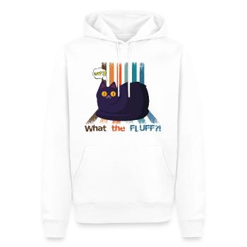 WTF CAT - Männer Premium Bio Hoodie - Weiß - Vorne - Nico (187cm)