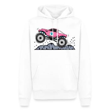 Monstertruck Geburtstag 9 Pink - Männer Premium Bio Hoodie - Weiß - Vorne - Nico (187cm)