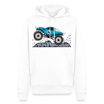 Monstertruck Geburtstag 14 Turkis - Männer Premium Bio Hoodie - Weiß - Vorne - Nico (187cm)