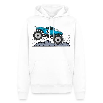Monstertruck Geburtstag 13 Turkis - Männer Premium Bio Hoodie - Weiß - Vorne - Nico (187cm)