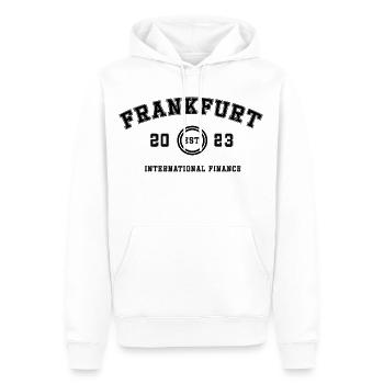 Studium in Frankfurt: International Finance, 2023 - Männer Premium Bio Hoodie - Weiß - Vorne - Nico (187cm)