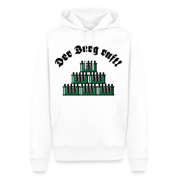 Der Berg Ruft! (Bier / Bierkästen / Grün / Old) - Männer Premium Bio Hoodie - Weiß - Vorne - Nico (187cm)