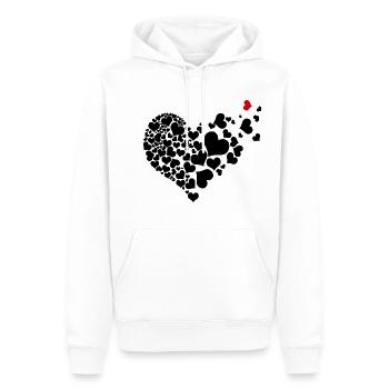 Coeur de coeur - Sweat à capuche Premium bio Homme - blanc - Devant - Nico (187cm)