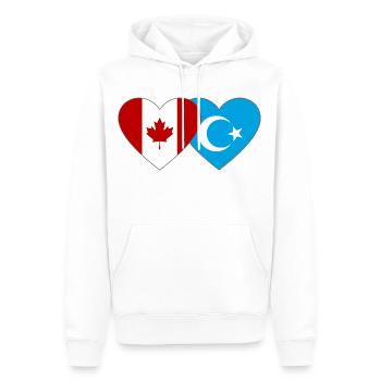 Drapeau ouïghour du Canada Cœur - Sweat à capuche Premium bio Homme - blanc - Devant - Nico (187cm)