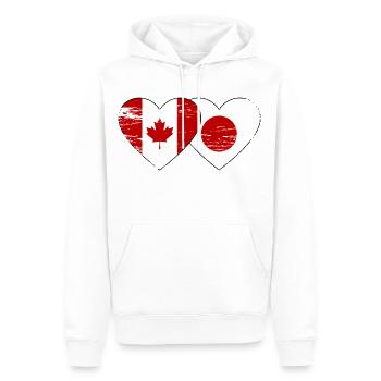 Canada Japon Drapeau Coeur Utilisé - Sweat à capuche Premium bio Homme - blanc - Devant - Nico (187cm)