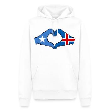 Somalia Island Flagge Hände Herzform - Männer Premium Bio Hoodie - Weiß - Vorne - Nico (187cm)