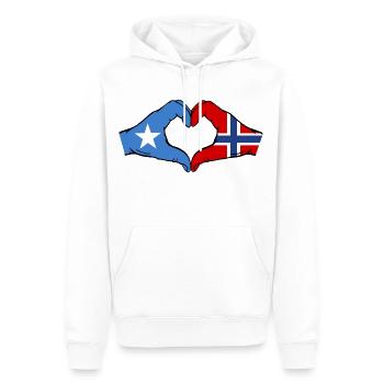 Somalie Norvège Drapeau Mains Coeur Forme - Sweat à capuche Premium bio Homme - blanc - Devant - Nico (187cm)