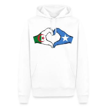 Algerien Somalia Flagge Hände Herzform - Männer Premium Bio Hoodie - Weiß - Vorne - Nico (187cm)