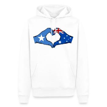 Somalie Australie Drapeau Mains Coeur Forme - Sweat à capuche Premium bio Homme - blanc - Devant - Nico (187cm)