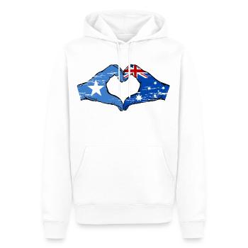 Somalia Australien Flagge Hände Herzform used - Männer Premium Bio Hoodie - Weiß - Vorne - Nico (187cm)