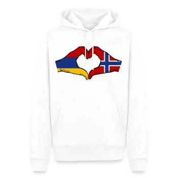 Armenien Norwegen Flagge Hände Herzform - Männer Premium Bio Hoodie - Weiß - Vorne - Nico (187cm)