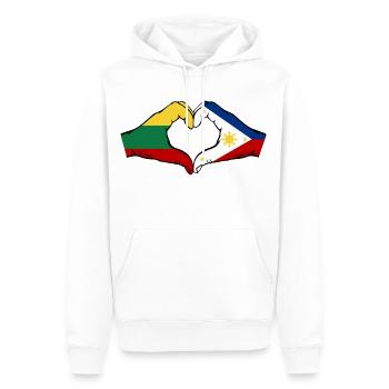 Litauen Philippinen Flagge Hände Herzform - Männer Premium Bio Hoodie - Weiß - Vorne - Nico (187cm)