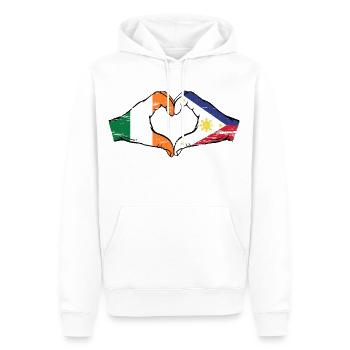 Irlande Philippines drapeau mains forme de coeur utilisé - Sweat à capuche Premium bio Homme - blanc - Devant - Nico (187cm)