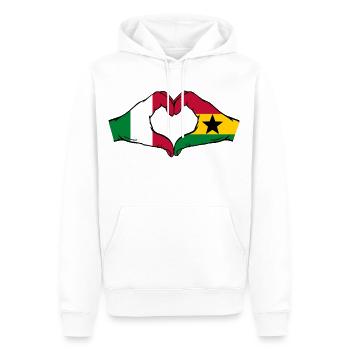 Italien Ghana Flagge Hände Herzform - Männer Premium Bio Hoodie - Weiß - Vorne - Nico (187cm)