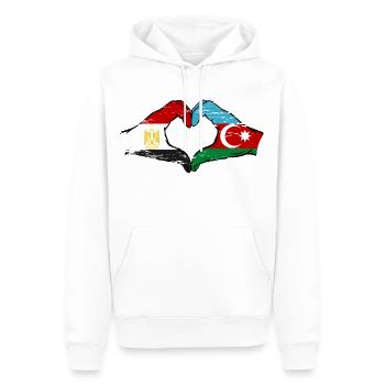 Egypte Azerbaïdjan Drapeau Mains Coeur Forme Utilisé - Sweat à capuche Premium bio Homme - blanc - Devant - Nico (187cm)