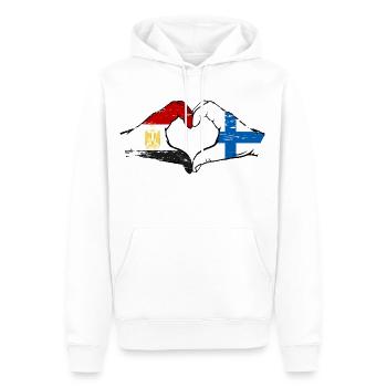 Egypte Finlande Drapeau Mains Coeur Forme Utilisé - Sweat à capuche Premium bio Homme - blanc - Devant - Nico (187cm)
