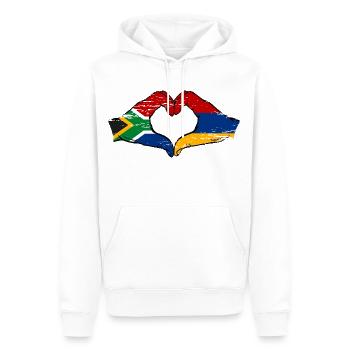 Südafrika Armenien Flagge Hände Herzform used - Männer Premium Bio Hoodie - Weiß - Vorne - Nico (187cm)
