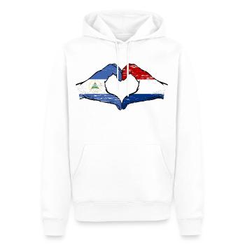 Nicaragua Hollande Drapeau Mains Coeur Forme Utilisé - Sweat à capuche Premium bio Homme - blanc - Devant - Nico (187cm)