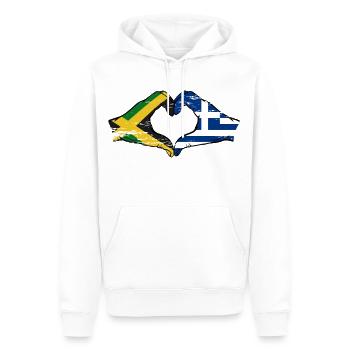 Jamaika Griechenland Hände Herzform used - Männer Premium Bio Hoodie - Weiß - Vorne - Nico (187cm)