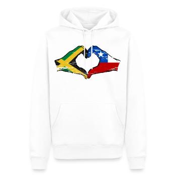 Jamaïque Chili Mains Forme de Coeur Utilisé - Sweat à capuche Premium bio Homme - blanc - Devant - Nico (187cm)