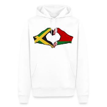 Jamaika Belarus Hände Herzform - Männer Premium Bio Hoodie - Weiß - Vorne - Nico (187cm)