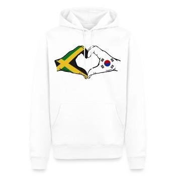 Jamaica South Korea Hands Heart Shape - Men’s Premium Organic Hoodie - white - Front - Nico (187cm)