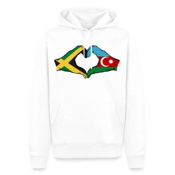 Jamaika Aserbaidschan Hände Herzform - Männer Premium Bio Hoodie - Weiß - Vorne - Nico (187cm)