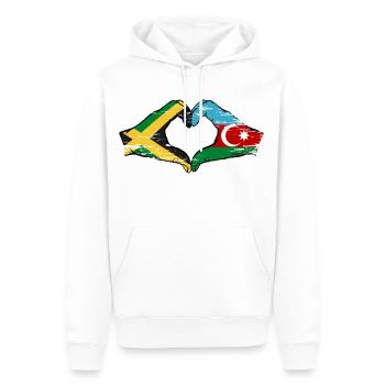 Jamaika Aserbaidschan Hände Herzform used - Männer Premium Bio Hoodie - Weiß - Vorne - Nico (187cm)