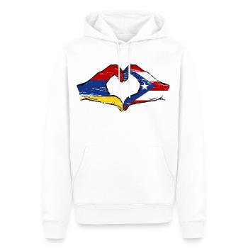 Arménie Porto Rico Mains Coeur Forme Utilisé - Sweat à capuche Premium bio Homme - blanc - Devant - Nico (187cm)