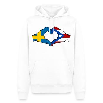 Schweden Puerto Rico Hände Herzform - Männer Premium Bio Hoodie - Weiß - Vorne - Nico (187cm)