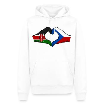 Kenia Tschechien Flagge Hände Herz - Männer Premium Bio Hoodie - Weiß - Vorne - Nico (187cm)