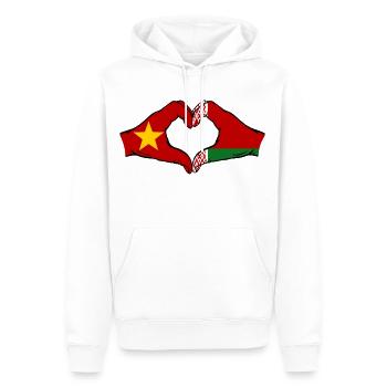 Vietnam Belarus Flagge Hände Herzform - Männer Premium Bio Hoodie - Weiß - Vorne - Nico (187cm)