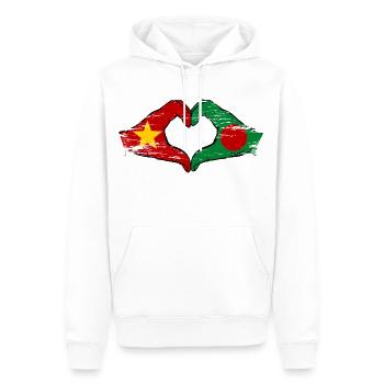 Vietnam Bangladesh drapeau mains forme de coeur utilisé - Sweat à capuche Premium bio Homme - blanc - Devant - Nico (187cm)