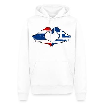Thailand Griechenland Flagge Hände Herzform used - Männer Premium Bio Hoodie - Weiß - Vorne - Nico (187cm)