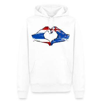 Thaïlande Nouvelle-Zélande drapeau mains forme coeur utilisé - Sweat à capuche Premium bio Homme - blanc - Devant - Nico (187cm)