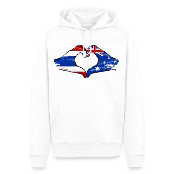Thaïlande Australie drapeau mains forme de coeur utilisé - Sweat à capuche Premium bio Homme - blanc - Devant - Nico (187cm)