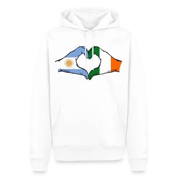 Argentinien Irland Flagge Hände Herzform - Männer Premium Bio Hoodie - Weiß - Vorne - Nico (187cm)