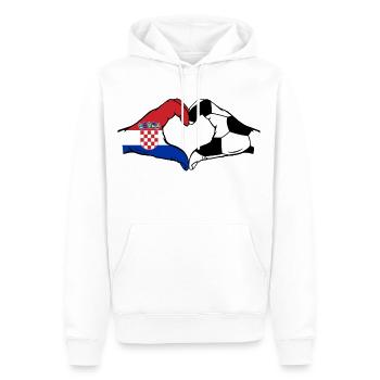 Kroatien Fussball Flagge Hände Herzform - Männer Premium Bio Hoodie - Weiß - Vorne - Nico (187cm)