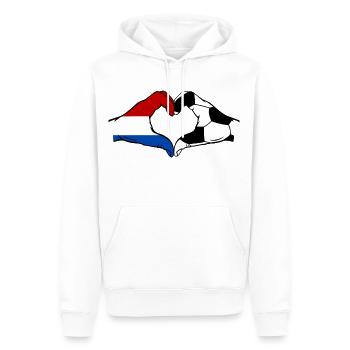 Holland Fussball Flagge Haende Herzform - Männer Premium Bio Hoodie - Weiß - Vorne - Nico (187cm)