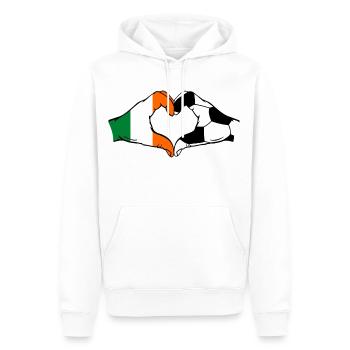 Irland Fussball Flagge Haende Herzform - Männer Premium Bio Hoodie - Weiß - Vorne - Nico (187cm)