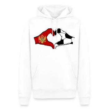 Montenegro Fussball Flagge Haende Herzform - Männer Premium Bio Hoodie - Weiß - Vorne - Nico (187cm)