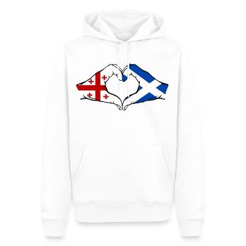 Georgien Schottland Flagge Haende Herzform - Männer Premium Bio Hoodie - Weiß - Vorne - Nico (187cm)